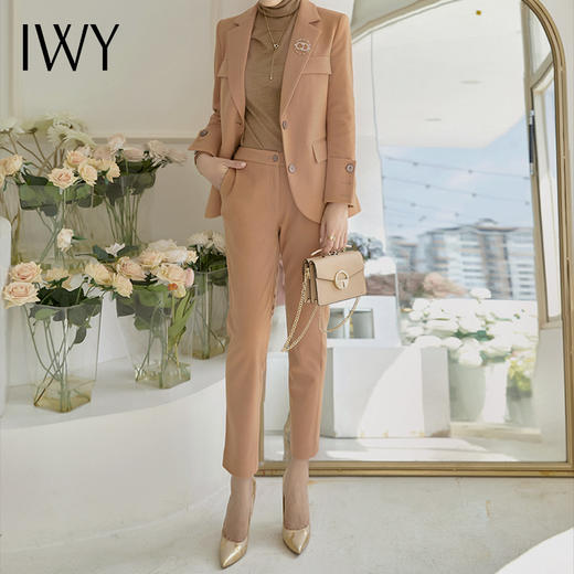 秋冬经典驼色加厚毛呢西装套装女气质时尚高端商务职业装正装CP1035 商品图0