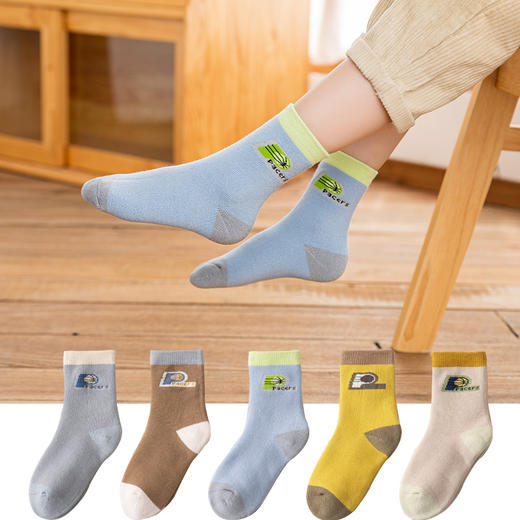 【5双装 不惧严寒 锁住温度】儿童毛圈袜加绒加厚独立包装儿童袜 秋冬新款字母保暖儿童中筒袜 商品图13
