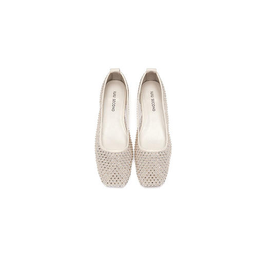 IUIU SECOND 春夏网纱烫钻方头浅口单鞋 商品图5