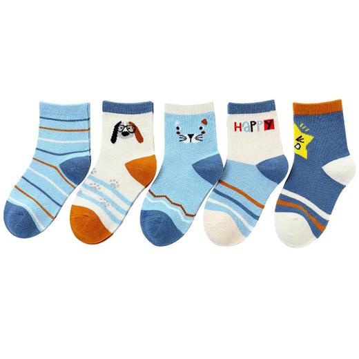 【5双装 优选好面料】A类儿童袜子春秋季精梳棉卡通袜子 儿童中筒袜子新款批发秋冬童袜男 商品图4