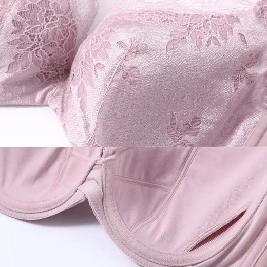 安莉芳蕾丝薄款大胸显小文胸女士性感U型比位收副乳内衣EB00369 商品图4