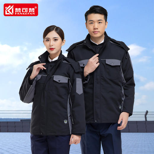 冬季加厚工作服棉衣冷库厂服棉服劳保棉袄耐磨防寒工衣可拆卸外套 商品图3