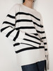 女士2021新款纯山羊绒单股平纹拼色条纹圆领套头衫 商品缩略图3