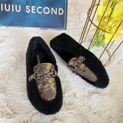 IUIU SECOND 秋冬羊毛皮深口毛毛鞋 商品图0