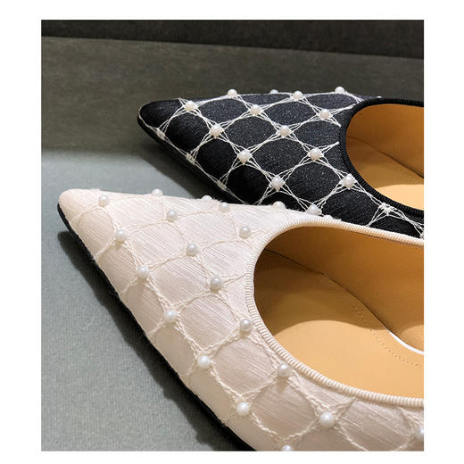 IUIU SECOND 春夏优雅时装高跟鞋珍珠浅口单鞋高跟 商品图3