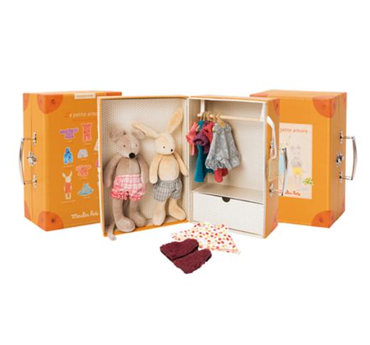 【预售】法国进口moulinroty茉兰若缇时尚衣橱玩偶手提箱衣服可换角色扮演 商品图2