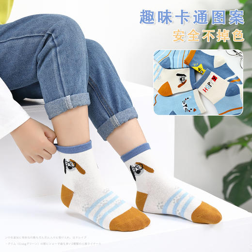 【5双装 优选好面料】A类儿童袜子春秋季精梳棉卡通袜子 儿童中筒袜子新款批发秋冬童袜男 商品图1