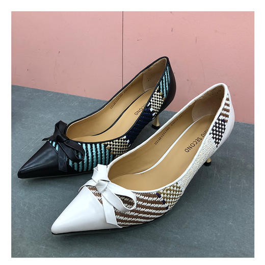 IUIU SECOND 春夏复古情调千鸟格纹时装浅口单鞋 商品图0