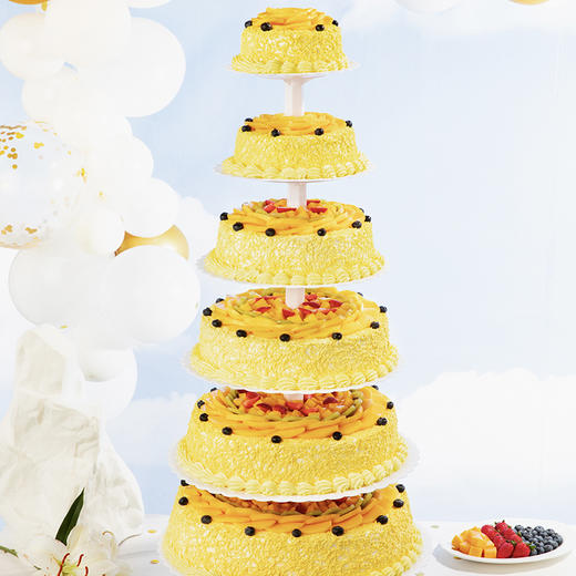 【宴会、婚礼、庆功专享蛋糕】 30磅宴会婚礼庆典蛋糕-适合60~80人食用-鹏程万里蛋糕（佛山） 商品图0