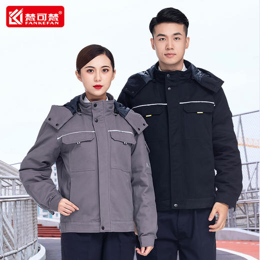 冬季工作服棉服加厚工程防寒劳保服工人工厂车间汽修工装保暖棉衣 商品图0