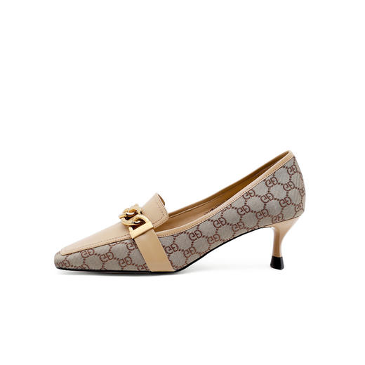 IUIU SECOND 春秋胎牛拼接老花元素高级感小跟单鞋 商品图9