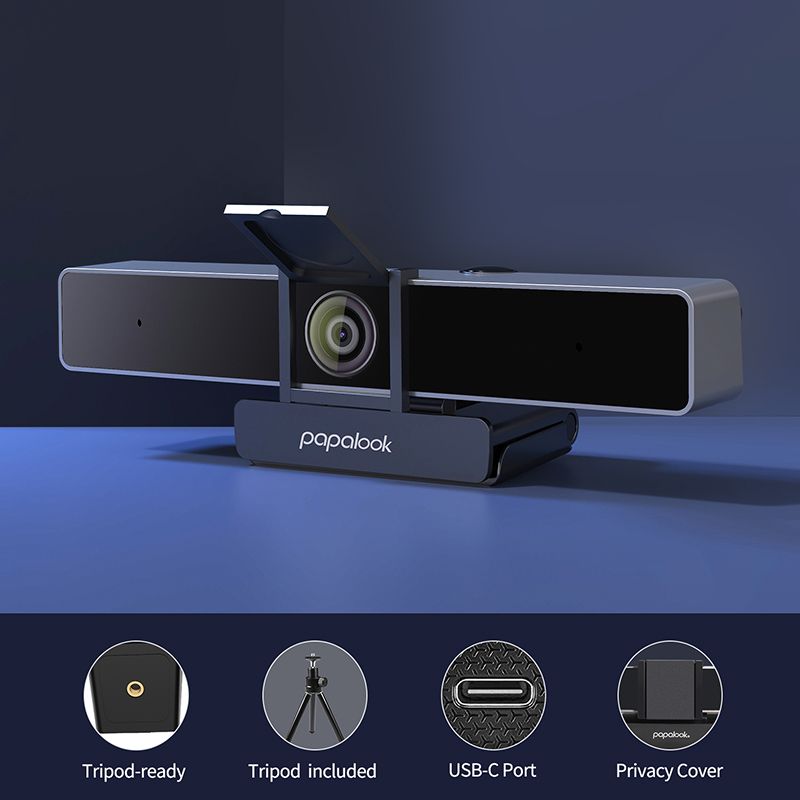 2021 PAPALOOK PA920 2K Ultra HD Zoomable Webcam with Dual Microphone