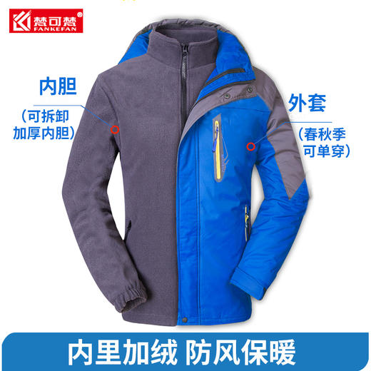 冲锋衣工作服定制移动联通电信餐饮快递团体服工作服外套印logo 商品图3