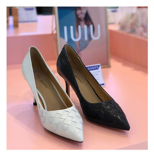 IUIU SECOND 春夏编织元素羊皮尖头浅口单鞋 商品图1