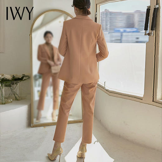 秋冬经典驼色加厚毛呢西装套装女气质时尚高端商务职业装正装CP1035 商品图3