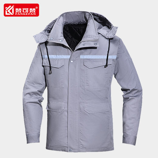 防静电工作服棉衣男冬季加油站电子厂劳保棉服加厚户外防寒棉袄 商品图3