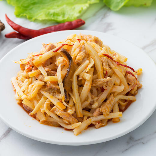 古龙食品炒三丝罐头熟食凉菜即食猪肉笋小吃特产下饭小菜198g*6 商品图3