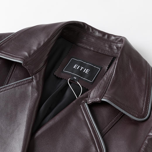 EITIE爱特爱冬季新款复古气质修身显瘦中长款羊皮大衣皮衣6893518 商品图2