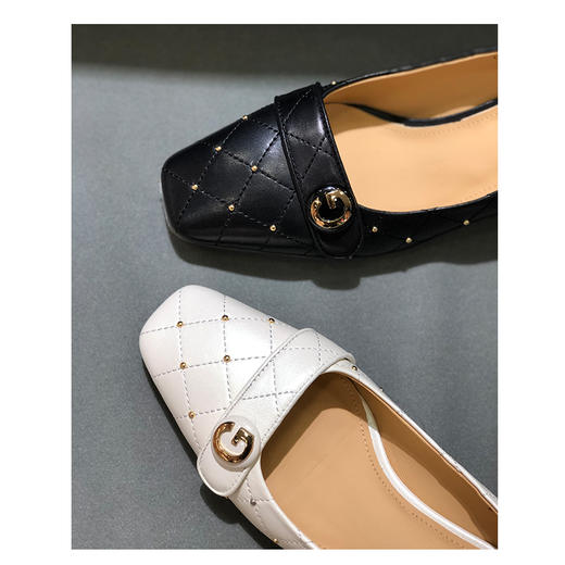 IUIU SECOND 春夏浅口铆钉小跟单鞋 商品图2