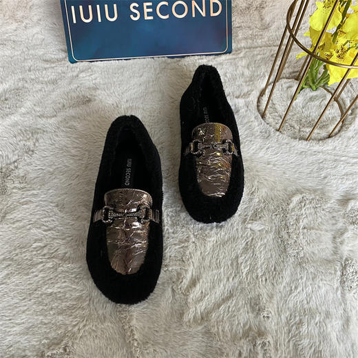 IUIU SECOND 秋冬羊毛皮深口毛毛鞋 商品图3