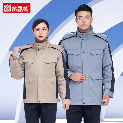 防静电工作服棉衣男冬季加油站电子厂劳保棉服加厚户外防寒棉袄 商品图0