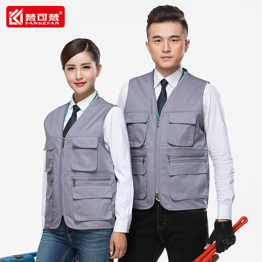 梵可梵夏季环卫清洁工劳保服马甲建筑工程马甲园林工作服印字定制 商品图2