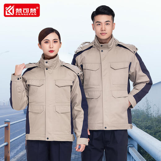 防静电工作服棉衣男冬季加油站电子厂劳保棉服加厚户外防寒棉袄 商品图2
