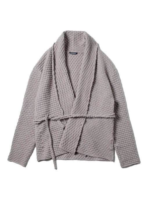 女士2021新款羊毛混纺三股加厚鼓波浴袍式针织开衫 商品图4