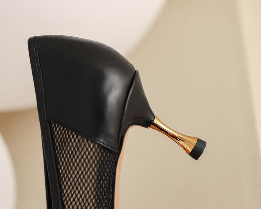 IUIU SECOND 春夏胎牛拼接网纱尖头浅口单鞋 商品图9