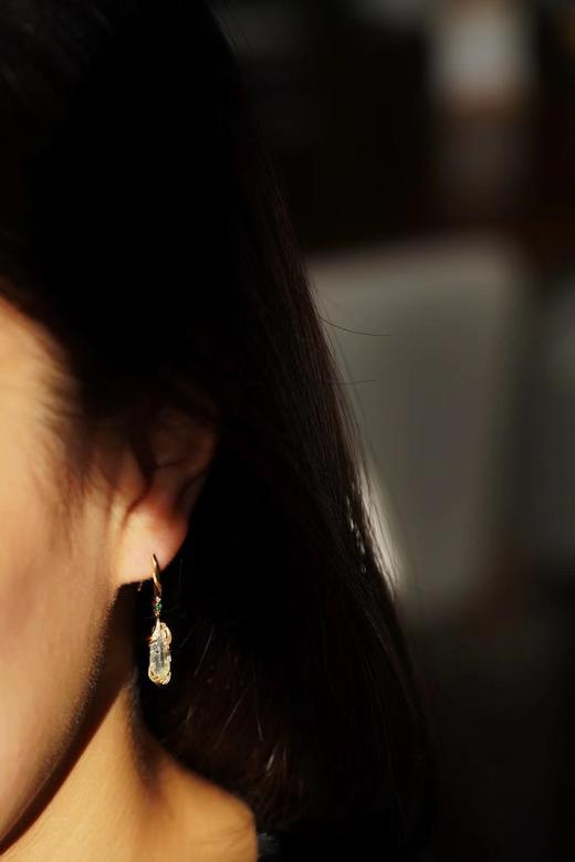 【喆】【羽翼】高冰羽毛翡翠耳坠 商品图5