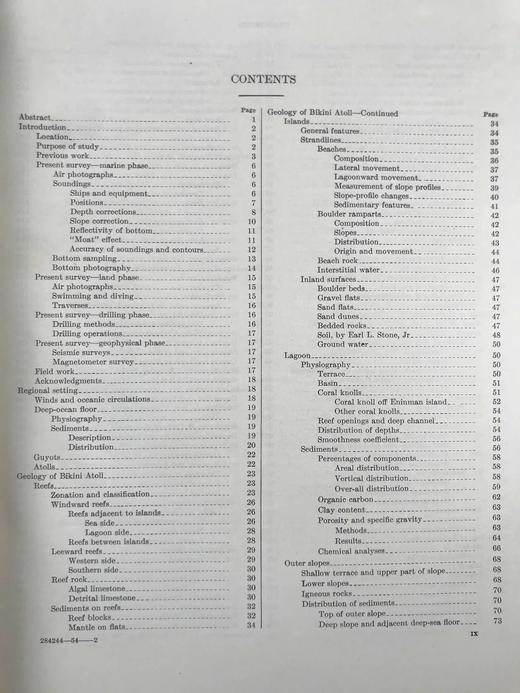 比基尼岛与附近环礁地质学 157幅插图（含多张展开图纸） 平装大16开带书匣 商品图4