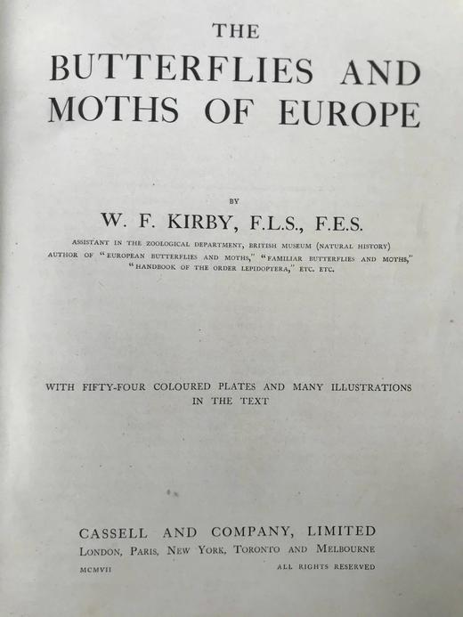 1907年 欧洲蝴蝶与飞蛾图鉴 54页彩色与大量黑白插图 真皮精装16开 商品图4