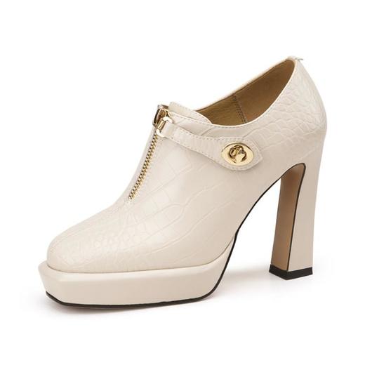 圆头粗高跟鞋，金属铆钉窝窝鞋水台单鞋NWS-N9132 商品图6