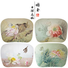 杨冬冬工笔画白描底稿荷花雀鸟一套四幅初学者尺寸35*48厘米TY06