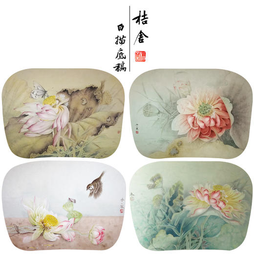杨冬冬工笔画白描底稿荷花雀鸟一套四幅初学者尺寸35*48厘米TY06 商品图0
