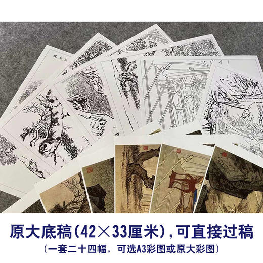 陈少梅工笔人物画白描底稿二十四孝图一套24幅册页尺寸42*33厘米CT00 商品图2