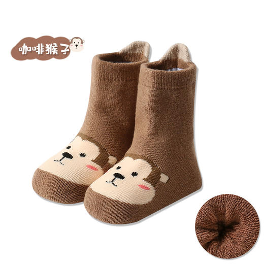 【2双装 加厚毛圈 蓄热防滑】A类秋冬加厚立体卡通宝宝毛巾袜婴儿小童点胶保暖袜子大后跟毛圈袜 商品图5