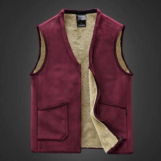 TZF-SDYL211114新款情侣时尚气质宽松V领加绒加厚保暖马甲背心 商品图6