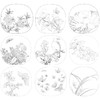 李晓明工笔花鸟画白描底稿蝴蝶荷花小品一套九幅册页初学者尺寸35×38厘米TW07 商品缩略图1