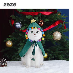 zeze圣诞猫咪衣服魔法麋鹿披风英短无毛猫冬装保暖宠物衣服秋冬可爱