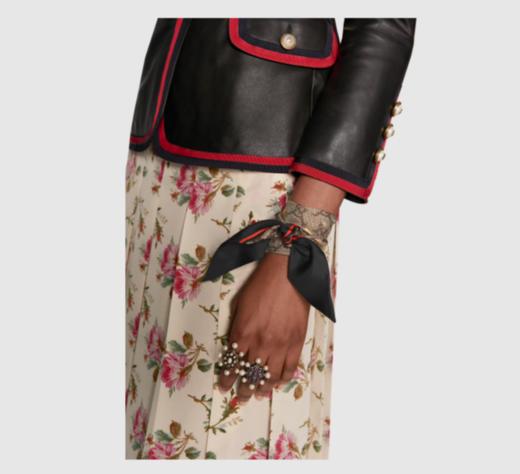 【二】GUCCI 古驰 GG蜜蜂图案真丝领结 女士领结 混色 499226 3G001 1074 商品图1