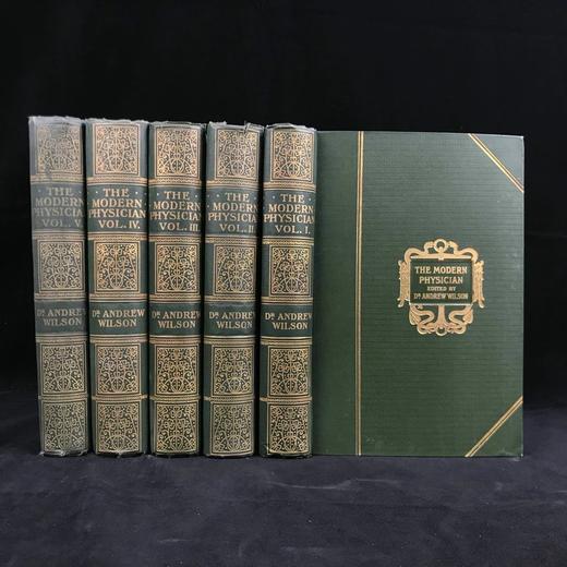 医学经典约20世纪早期 现代医生指南（全5卷） 3组彩色多层图与数百幅黑白插图 漆布精装18开 商品图0