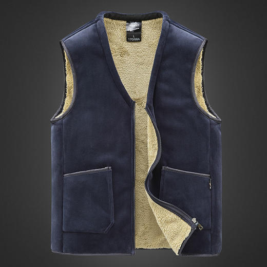 TZF-SDYL211114新款情侣时尚气质宽松V领加绒加厚保暖马甲背心 商品图4