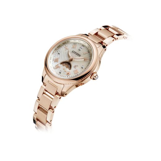 西铁城xC系列钻石镶嵌日相舒博钛光动能电波手表女EE1006-51W 商品图2