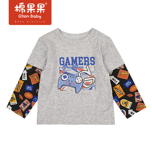 商场同款棉果果春季男童假两件套头T恤M112140222082 商品图0