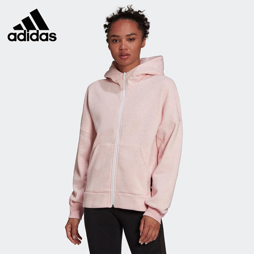 阿迪达斯外套女装2021冬季新款连帽跑步健身运动服夹克上衣HE4156 商品图0