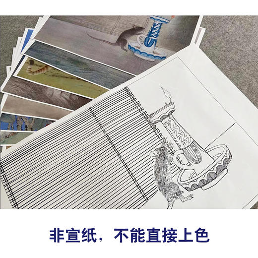 郑路迅工笔动物画白描底稿十二生肖小品一套十二幅册页尺寸36×50厘米LX00 商品图3