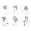 千景绘工笔画白描底稿工笔人物一套六幅初学者尺寸42×42厘米QH02 商品缩略图1