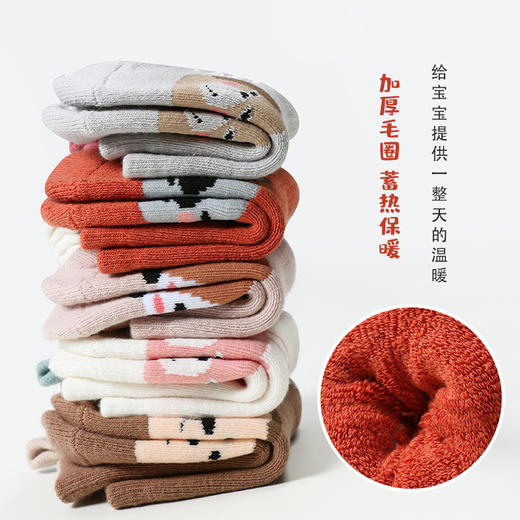 【2双装 加厚毛圈 蓄热防滑】A类秋冬加厚立体卡通宝宝毛巾袜婴儿小童点胶保暖袜子大后跟毛圈袜 商品图3