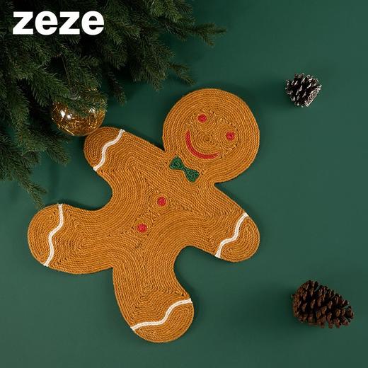 zeze圣诞姜饼人猫抓垫地毯猫抓板猫咪磨爪器剑麻不掉屑圣诞节限定 商品图0